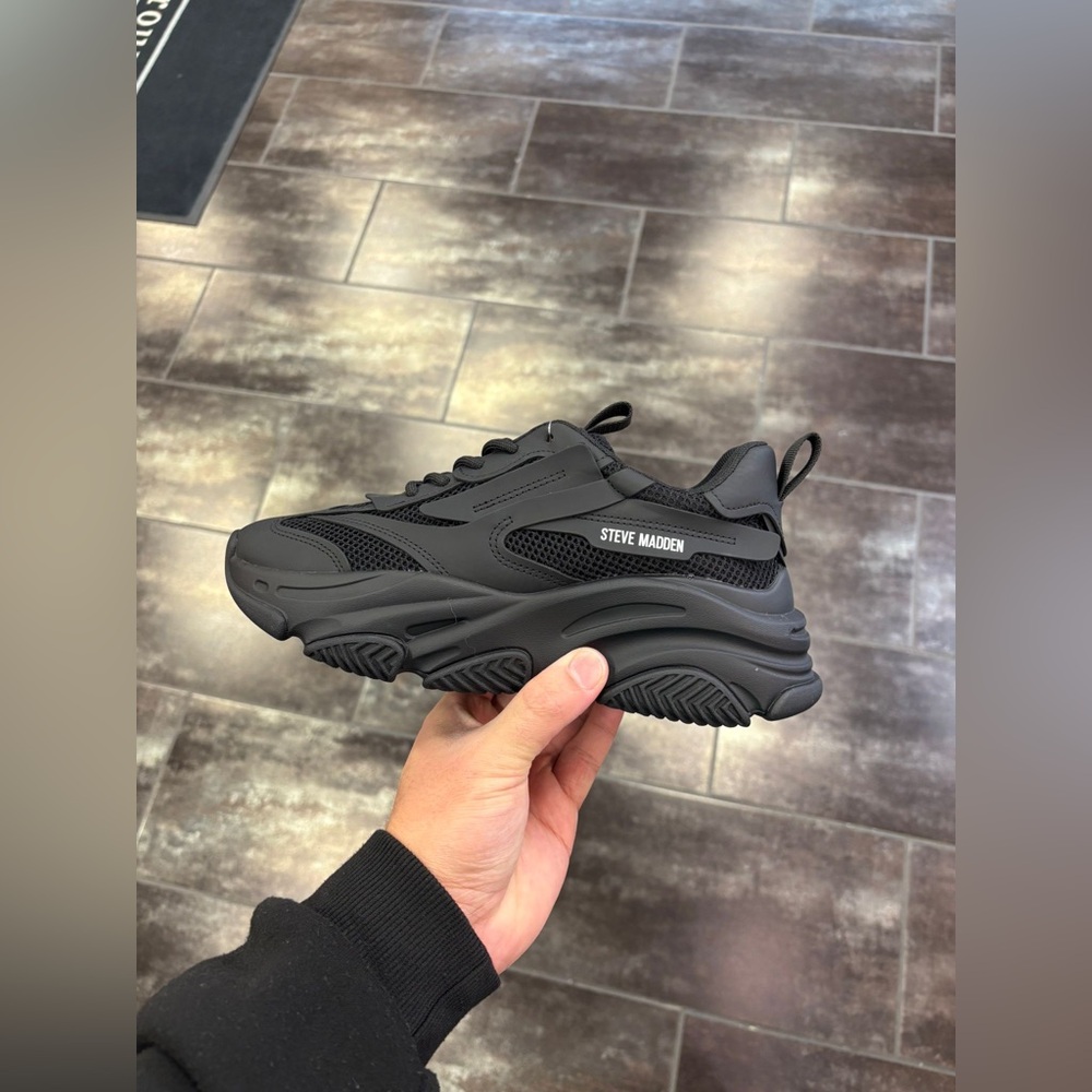 Womens Steve Madden Possession Platform Sneaker - black